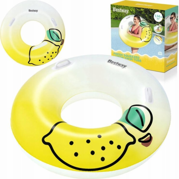 Nafukovací kolo Bestway 36448, bílá/žlutá, 114 cm