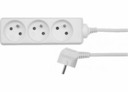 AWTools domácí prodlužovací kabel bílý 4 zásuvky 5,0m s uzemněním (AW24627)