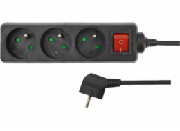 AWTools 4-zásuvková napájecí lišta 3 m černá (AW24691)