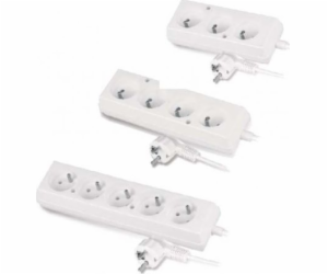AWTools domácí prodlužovací kabel bílý 5 zásuvek 1,5m s u...