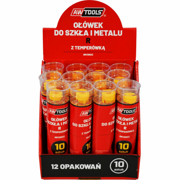 AWTools TUŽKA NA SKLO A KOV R ŽLUTÁ 10 KUSŮ AW29602