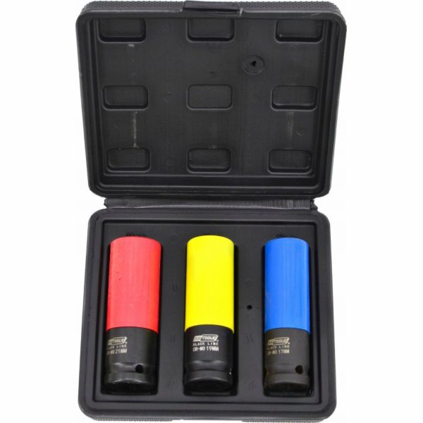 AWTools SADA ZÁSUVEK HLINÍKOVÝCH KOL 17-19-21mm 3ks.