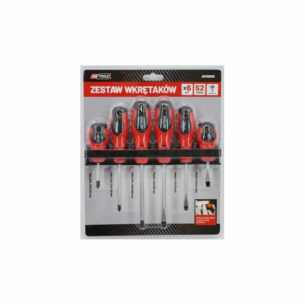 AWTools Sada šroubováků na závěs S2 6 ks. (AW36806)