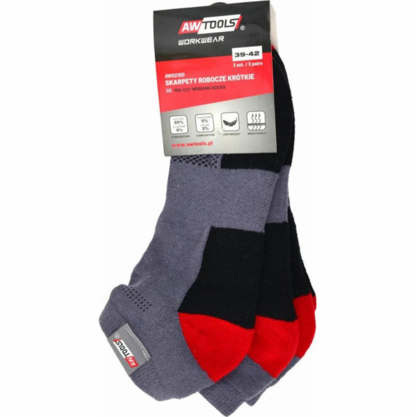 AWTools KRÁTKÉ PONOŽKY VEL. 43-46 / 3KS. AW02110 AWTOOLS