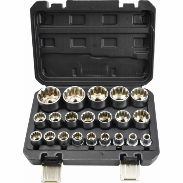 AWTools SPLINE SOCKET SET 21ks. 12-ÚHELNÝ. BLACKLINE