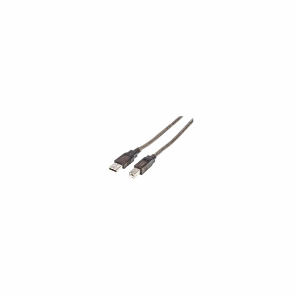 MANHATTAN Kabel USB-A na USB-B, 15m, černá