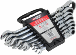 AWTOOLS RÁČŇOVÝ OTEVŘENÝ KLÍČ, SPOJOVANÝ, SADA 8 ks. 8-22 mm