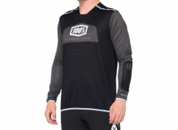 100% Pánské tričko 100% R-CORE X Jersey dlouhý rukáv černá bílá vel. M (NOVÉ)