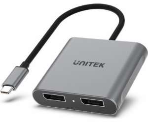 USB adaptér Unitek V1404A USB-C - HDMI x2 stříbrný (V1404A)