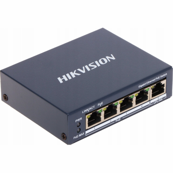 Přepínač Hikvision L2, Unmanaged, 4 1000M POE+1