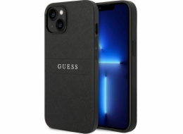Proužky s kovovým logem Guess Guess Saffiano – pouzdro na iPhone 14 Plus (černé)