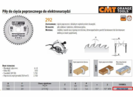 CMT 292.160.56H pila HM 160x20x2.2/1.6 Z=56