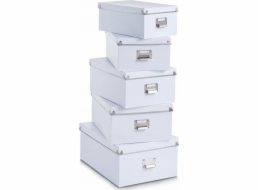 Zeller Úložné boxy, sada 5 ks, bílá, ZELLER