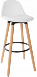 Atmosphera Barová židle s opěrkou MAXON, 92 cm, bílá