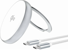 4smarts Napájecí zdroj 4smarts Qi2 Charger Stand, stříbrná/bílá