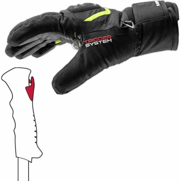 Leki LEKI GLOVES Griffin 3D Junior black/yellow 4.0