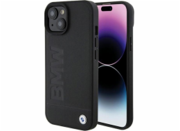 BMW BMW Leather Hot Stamp MagSafe – pouzdro na iPhone 15 Plus (černé)