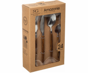 Sada příborů Secret de Gourmet AMAZONIE, 24 kusů, s dřevě...