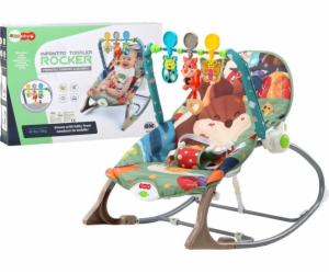 LeanToys Houpací křeslo Bouncer 2v1 Vibration Sound Fox