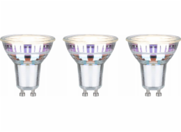 Paulmann LED světelný zdroj 3x GU10 ECO LINE 2,5W 450lm 3000K 230V stříbrná / sklo