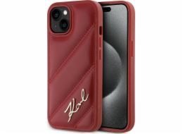 Karl Lagerfeld Karl Lagerfeld KLHCP15SPQDSMGR iPhone 15 / 14 / 13 6.1 červený/červený pevný obal Diagonal Quilted Script