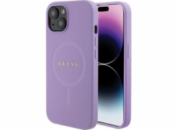 Guess Guess GUHMP15SPSAHMCU iPhone 15 6.1 fialový/fialový pevný obal Saffiano MagSafe