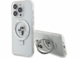 Karl Lagerfeld Karl Lagerfeld KLHMP14LHMRSKCH iPhone 14 Pro 6.1 bílé/bílé pevné pouzdro Ring Stand Karl&Choupette MagSafe