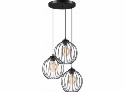 Závěsná lampa Lamkur Lamkur Zoya 45450 závěsná lampa kovová půdní klec 3x60W E27 černá