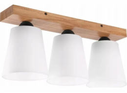 Stropní svítidlo Lamkur Lamkur Lula 47591 stropní svítidlo boho dřevěná látková stínidla 3x60W E27 bílá/dřevo