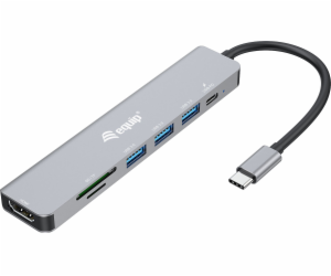 USB HUB Equip Equip Dock USB-C->HDMI, 3x USB3.0, 100W PD,...