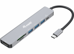 USB HUB Equip Equip Dock USB-C->HDMI, 3x USB3.0, 100W PD,SD/TF schwarz