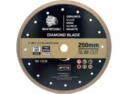 INDICKÁ PROFESIONÁLNÍ DIAMANTOVÁ ČEPEL 250mm SLIM STŘIH INDICKÁ PROFESSIONAL