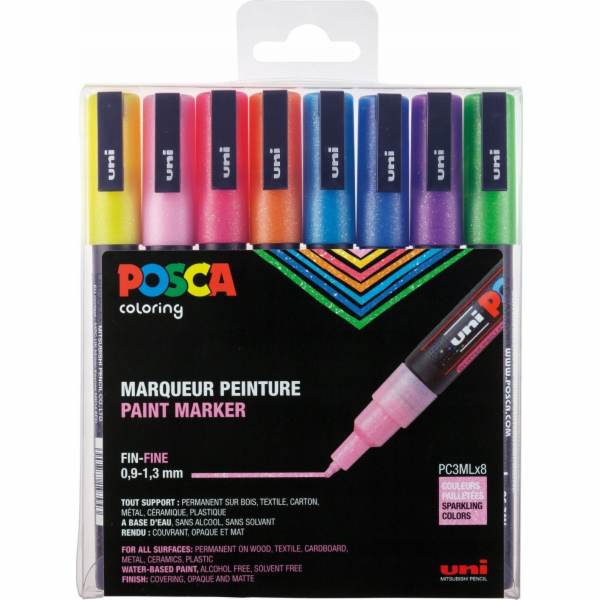 Posca POSCA Marker UNI PC-3M 8er Set Glitter
