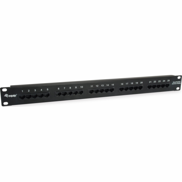 Equip Equip Patchpanel 25x RJ45 Cat3 19 UTP 1HE ISDN černý