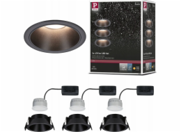 Paulmann Vestavné svítidlo EBL COLE SET COIN 3-STEP DIM set 3x6W 3x470lm 2700K IP44 230V matná černá / hliník