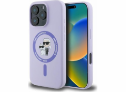 Karl Lagerfeld Karl Lagerfeld KLHMP16LSCMKCRHU iPhone 16 Pro 6.3 fialový/fialový pevný obal Silikonový kroužek na hlavy KC MagSafe