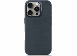 Decoded Decoded Leather Backcover – ochranné kožené pouzdro kompatibilní s MagSafe pro iPhone 16 Pro (navy)