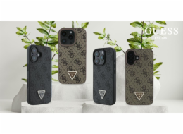 Guess Guess GUHCP16SP4TDPW iPhone 16 6.1 hnědé/hnědé pevné pouzdro Kožené 4G Triangle Strass MagSafe