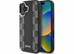 DKNY DKNY DKHMP16SPCPVSLK iPhone 16 6.1 černo/černé pevné pouzdro s kostkovaným vzorem Magsafe