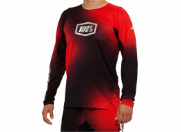 100% Pánské tričko 100% R-CORE X LE Dres dlouhý rukáv Black/Red vel. M (NOVINKA 2023)