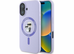 Karl Lagerfeld Karl Lagerfeld KLHMP16SSCMKCRHU iPhone 16 6.1 fialový pevný obal Silikonový prsten Karl&Choupette MagSafe