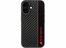Audi Audi Carbon Fiber Stripe iPhone 16 6.1 černý pevný obal AUS-TPUPCIP16-R8/D1-BK