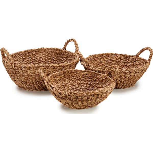 Giftdecor Kulaté koše z mořské trávy GOW, 3 kusy