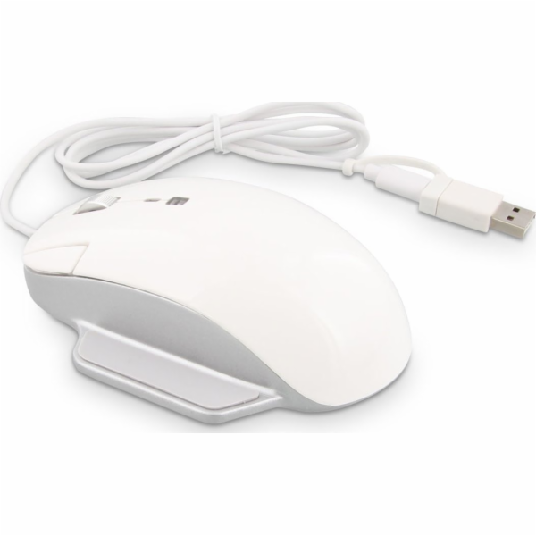 Myš LMP LMP Elite Pro USB-C/USB-A bílá/stříbrná