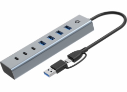 Conceptronic Conceptronic HUBBIES20G rozbočovače a rozbočovače USB 3.2 Gen 1 (3.1 Gen 1) Type-C 5000 Mbit/s šedá