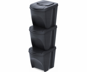 Prosperplast Sada odpadkových košů ECO SET3 Antracit ECO ...