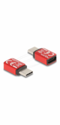 Delock - USB adaptér - USB-C (M) do USB-C (F) - 48 V - 5 A - Blokátor dat, napájení USB (240 W) - cervená