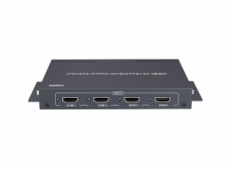 XtendLan HDMI multiviewer/kvadrátor, 4x vstup, 1x výstup, do 1080p, IR ovladač