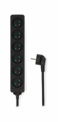 NEDIS napájecí prodlužovací zásuvka/ úhlová/ 6x zásuvka/ černá/ 1,5m