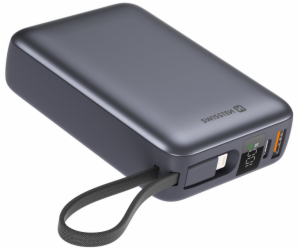 Swissten Power bank 20000 mAh s integrovanými kabely - US...